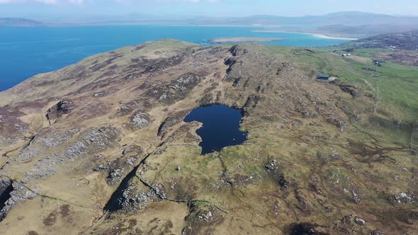 Aerial View of Lough Free at Dunmore Head By Portnoo in County Donegal Ireland