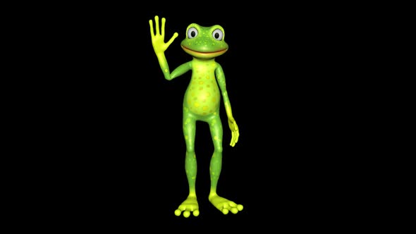 Frog Hello Looped Alpha Channel