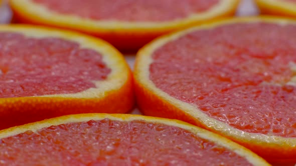 Pieces of Grapefruit Fruit Isolated