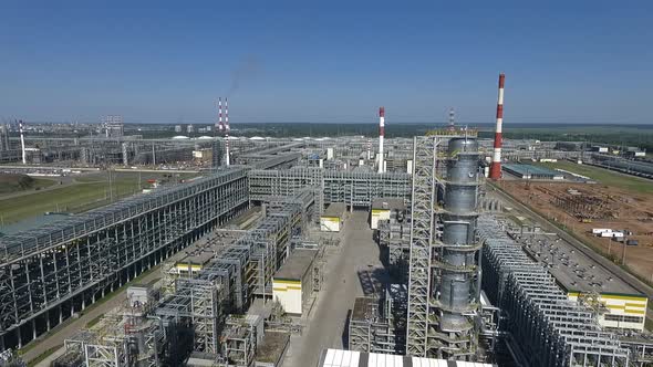 Facilities of Oil Refinery, Aerial View