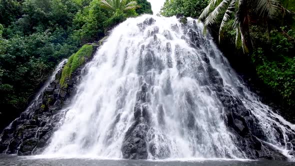 The stunning Kepirohi Waterfall in Pohnpei, the Federated States of Micronesia most famous and most