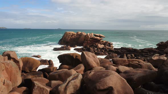 Big Waves Crashing On Stone Beach 6