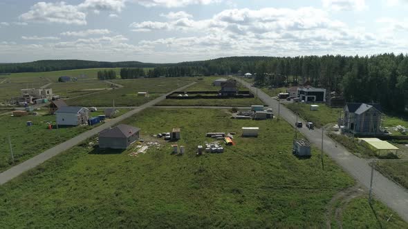 Aerial view of construction houses in new residential area 26