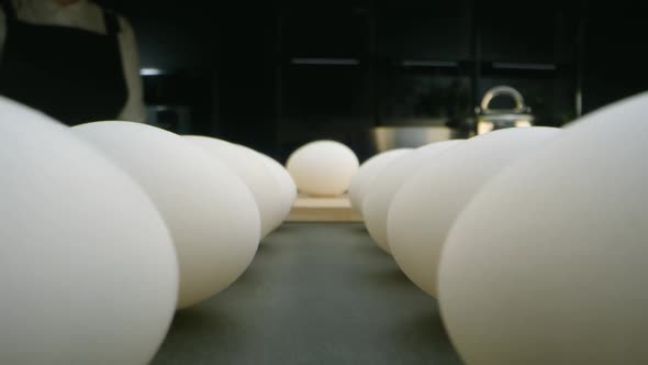 Cooking Chicken Eggs in a Restaurant