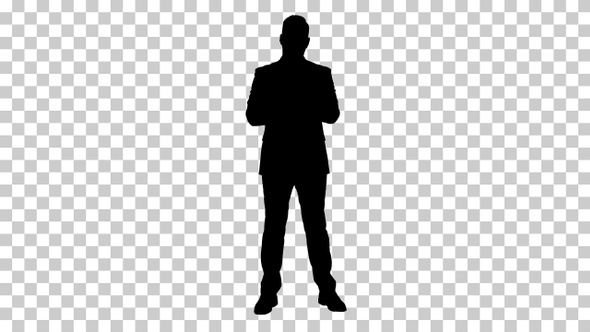 Silhouette businessman , Alpha Channel