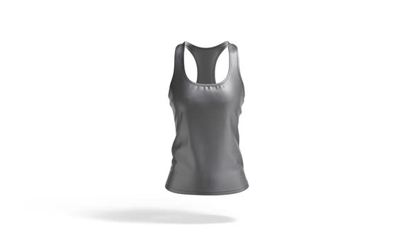 Blank black women racerback tank top, looped rotation