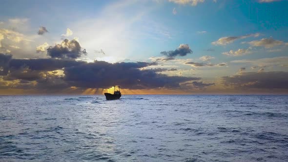 Flight Over the Sea and Ship Aground