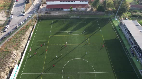 Soccer Match Aerial View