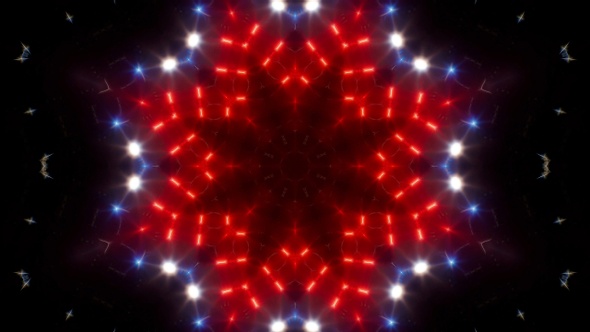 Blinking Red and Blue Led Vj Light Kaleidoscope Loop 4K 01