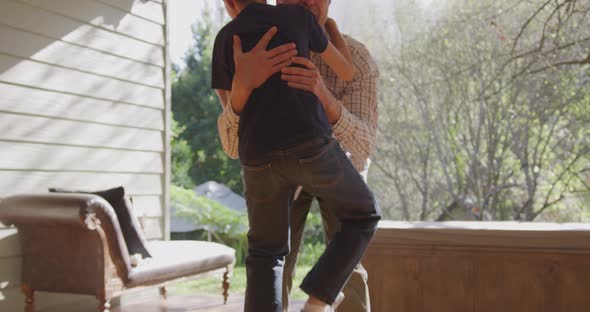 Family spending time together at home in the daytime