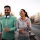Happy Friends and Sports People Jogging and Running Outdoor - VideoHive Item for Sale