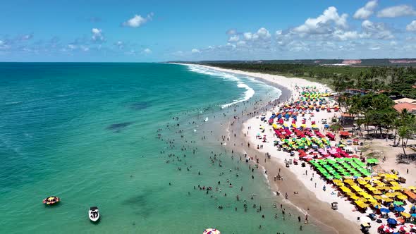 French Beach tropical tourism landmark at Maceio Alagoas Brazil.