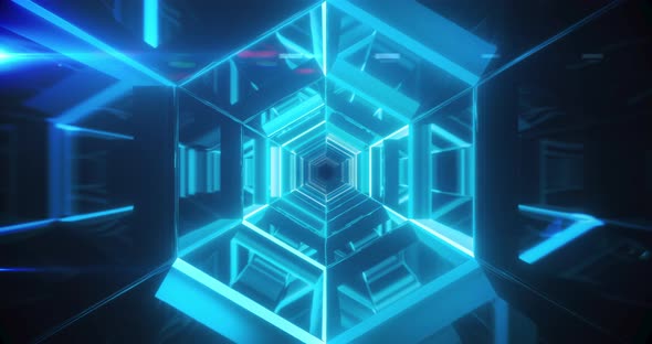 Glowing shapes moving in a seamless motion alt