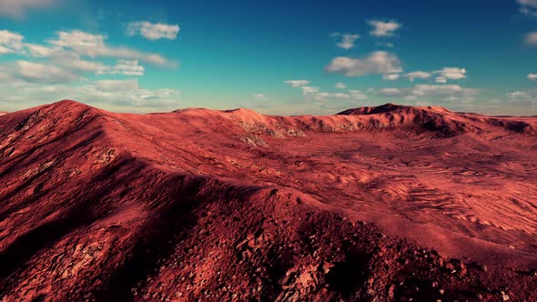 Sunset Over the Sand Dunes in the Desert