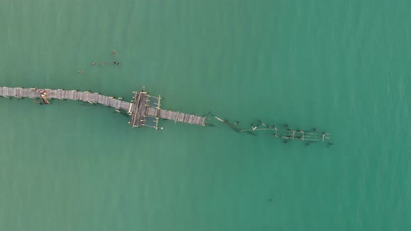 Flying over Wooden Peer