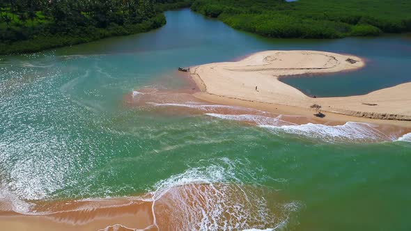 Cumuruxatiba beach at Porto Seguro Bahia Brazil. Tropical beach scenery