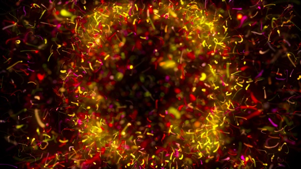 Abstract Rainbow Particles Shockwave Explosion