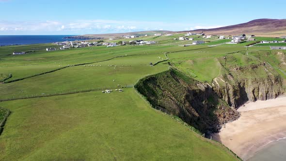 Aerial View of the Beautiful Coast at Malin Beg in County Donegal  Ireland