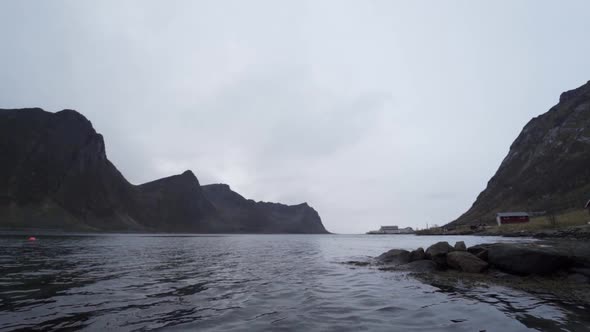 Fisherman's Huts And Fjord Of Steinfjord