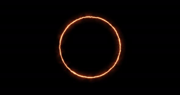 Fiery Yellow Red Ring on a Black Background