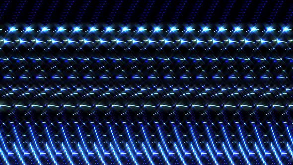 shining bright lines set blue wave motion, colorful, on black background