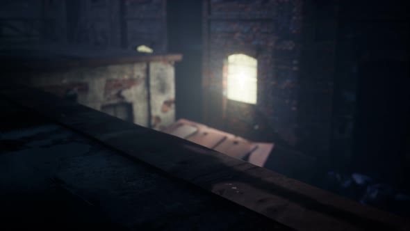 Frightening Abandoned Factory at Night alt