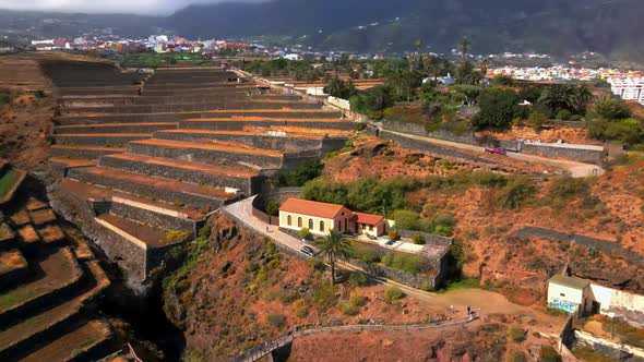 Drone view - Area of the Gordejuela ruins in Los Realejos Tenerife
