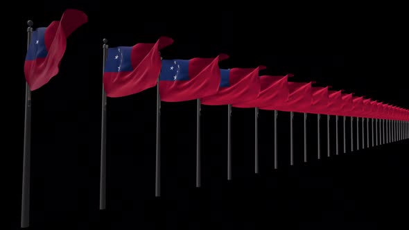 Row Of Samoa Flags With Alpha 2K