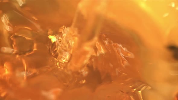 Super Slow Motion Apple Juice Pours with Air Bubbles