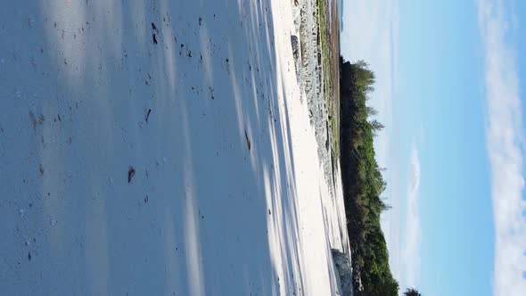 Zanzibar Tanzania  Vertical Video Empty Beach Slow Motion