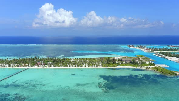 Aerial Shot of the Maldives island Bodufinolhu