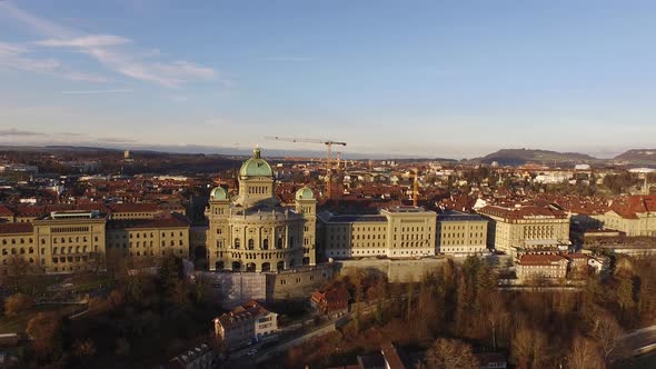 Federal Palace of Switzerland aerial view