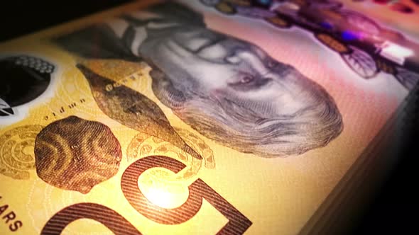 Australian Dollar money counting seamless loop