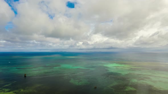 Blue Sea and Clouds in the Philippines