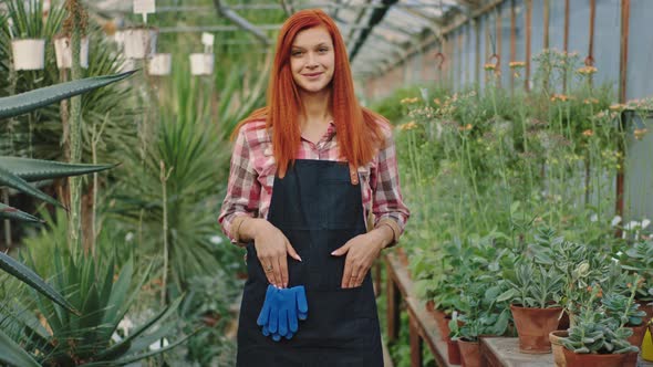 Beautiful Gardener Lady in a Stylish Uniform