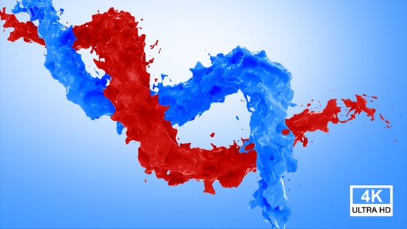 Red And Blue Paint Flow Mixed 4K alt