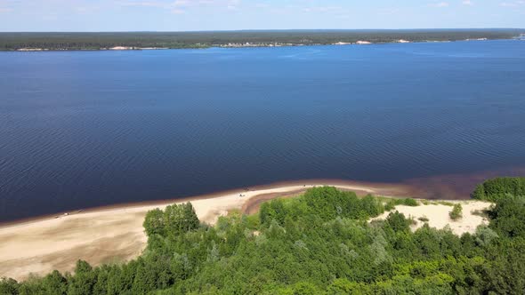 Volga River Bank Aerial View