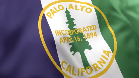 Palo Alto City Flag (California) - 4K
