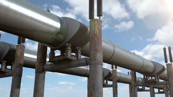 Pipeline with Lng Natural Gas and Crude Oil in It