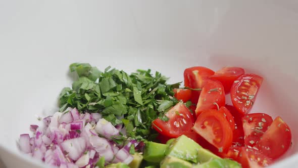 Woman Cuts Vegetables on a Cutting Board for Cooking Homemade Vegetable Salad