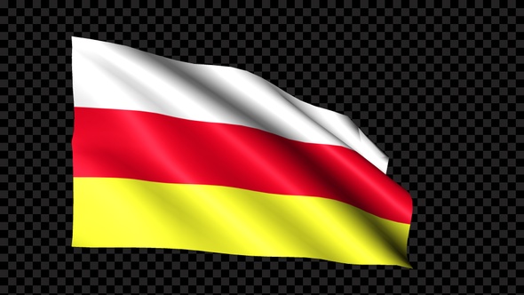 North Ossetia Flag Blowing In The Wind