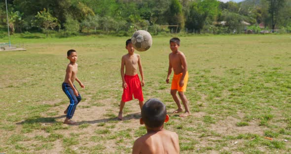 Rural Children Are Playing Soccer alt