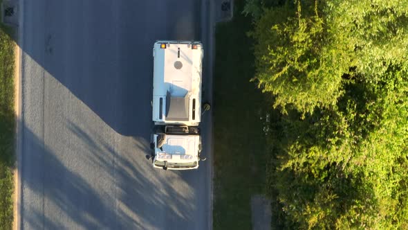 Aerial View of a Road Sweep on a Road in the UK