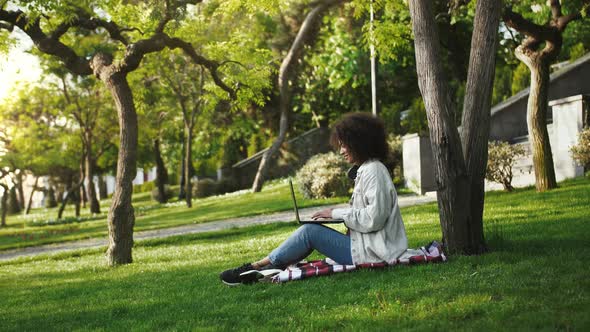 Afro American Female in Casual Clothes