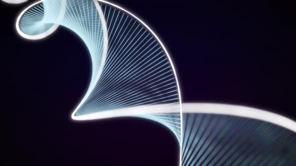 White DNA Helix Materializes For Genetic Experiment On Dark Background