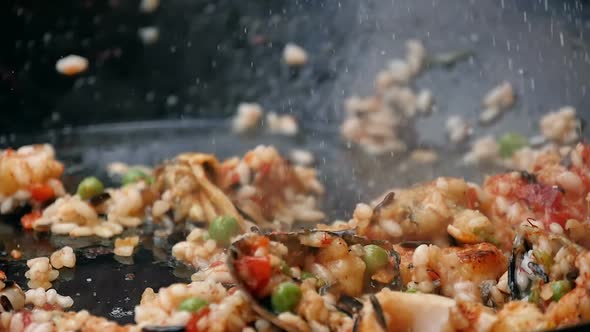 Putting Salt To the Pan for Cooking Seafood