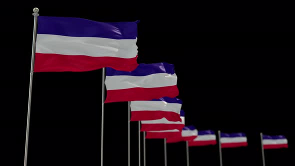 Los Altos Row Of Flags Animation Include Alpha Channel