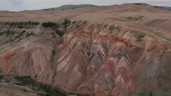 Mars valley with red mountains in Altai, Kyzyl-Chin valley