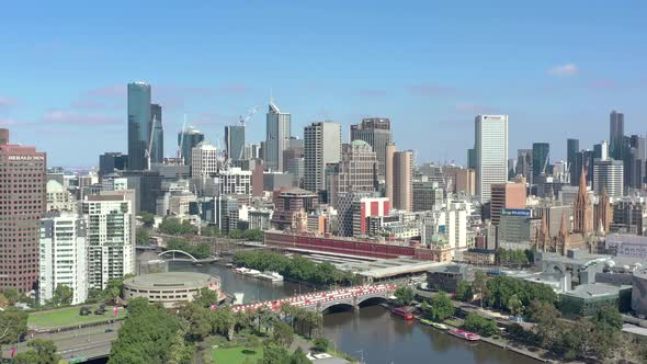 Melbourne Australia City Centre and CBD From the Air