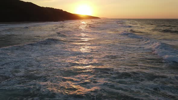 Sunset Sea Waves